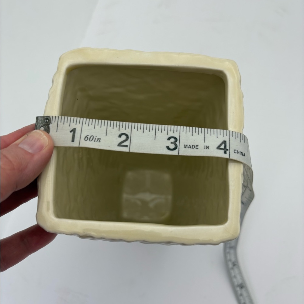 Tall Cream Flower-Embossed Planter or Vase -Heavy - Picture 12 of 14